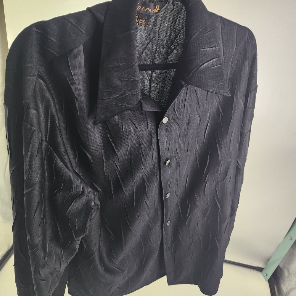 Silver Jeans Men's Black Patterned Dress Shirt